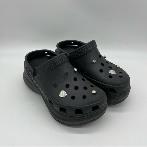 Crocs Bae Platform Rhinestones Heart Shoes Size 8 - Picture 1 of 5